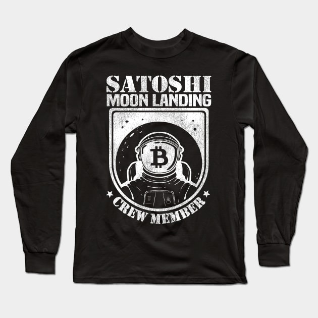 Member Satoshi Moon Landing Crew Funny Bitcoin BTC Long Sleeve T-Shirt by Kuehni